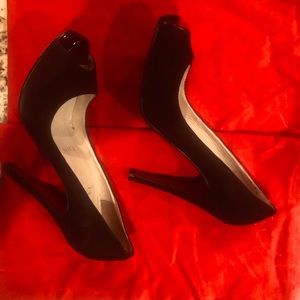 Authentic Christian Louboutin Suede peep toe